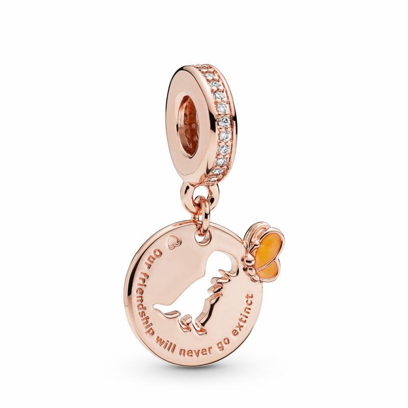 Pandora Dinosaur & Butterfly Friendship Dangle Charm Egypt SJ9128054
